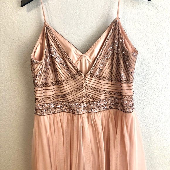 Sequined Light Pink Formal Dress - Picture 3 of 3